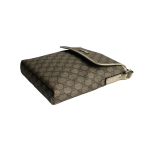 古驰 GG Supreme 系列帆布拼皮斜挎邮差包